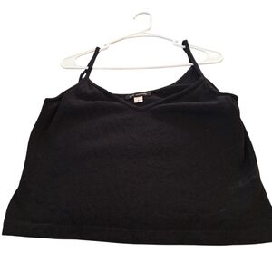 St. John KNIT Black Camisole Cropped Tank Top Ladies Large Vintage Old Money Y2K